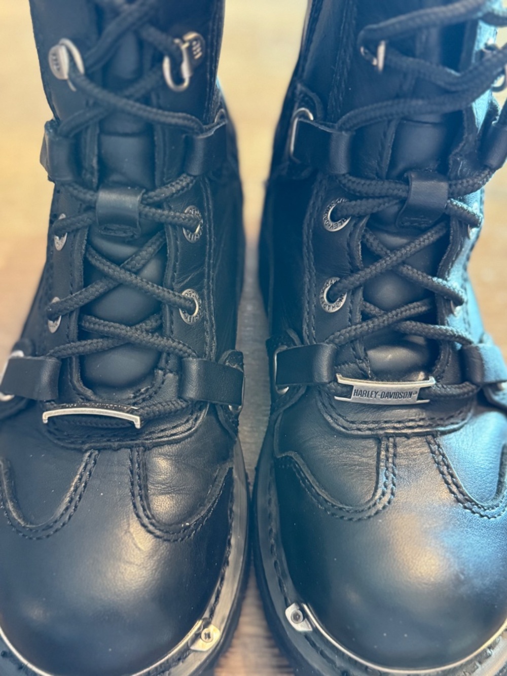 NEW Harley-Davidson El Paso Women's Black Leather Boots Sz US 5 UK3 EUR35 NWOB - Picture 2 of 13